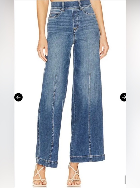 SPANX Denim - Spanx Seamed Front Wide Leg Jeans Vintage Indigo size elastic waistband - S